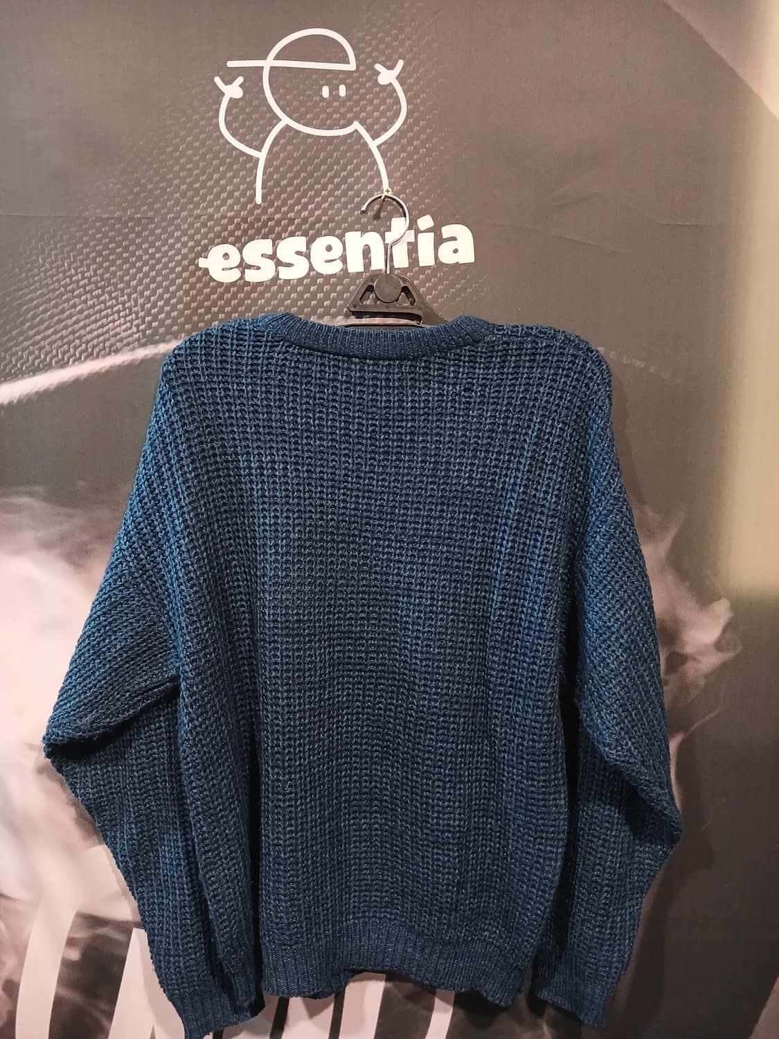 오버핏 와플 니트 네이비 상품이미지3