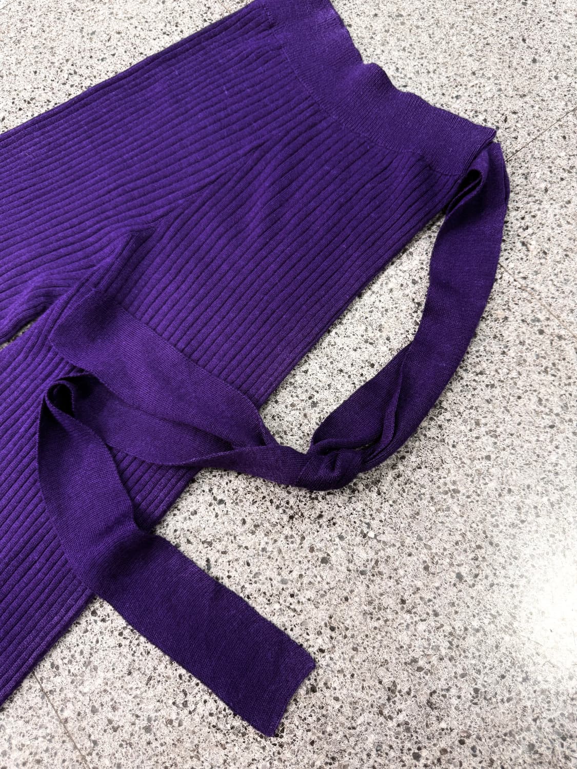 vintage purple rib knit tie pants   상품이미지2