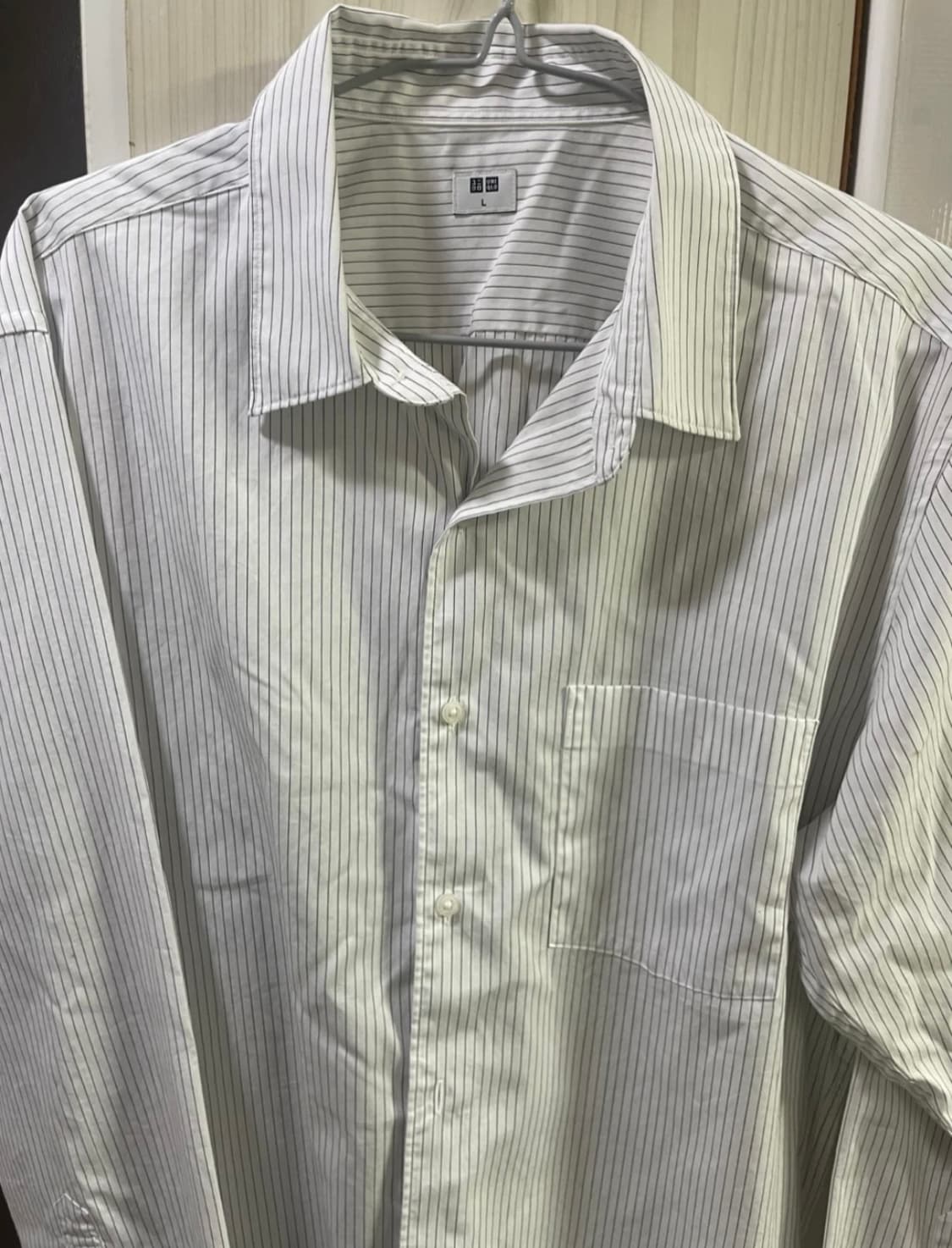 유니클로 브로드클로스 스트라이프 셔츠 L 상품이미지1
