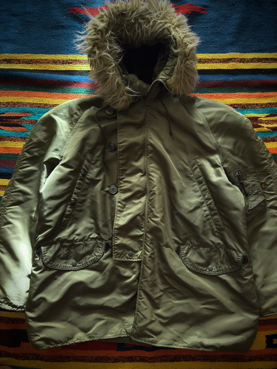 90s USA 알파인더스트리 N-3B  Flight parka 상품이미지3