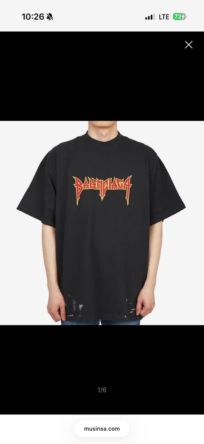 발렌시아가 메탈리카 로고  남녀공용 반팔 상품이미지1