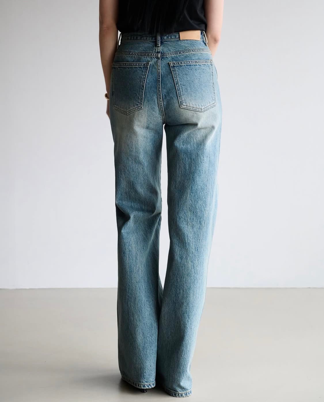 브론 울림 와이드 가이하라 커브드 데님 S 상품이미지2