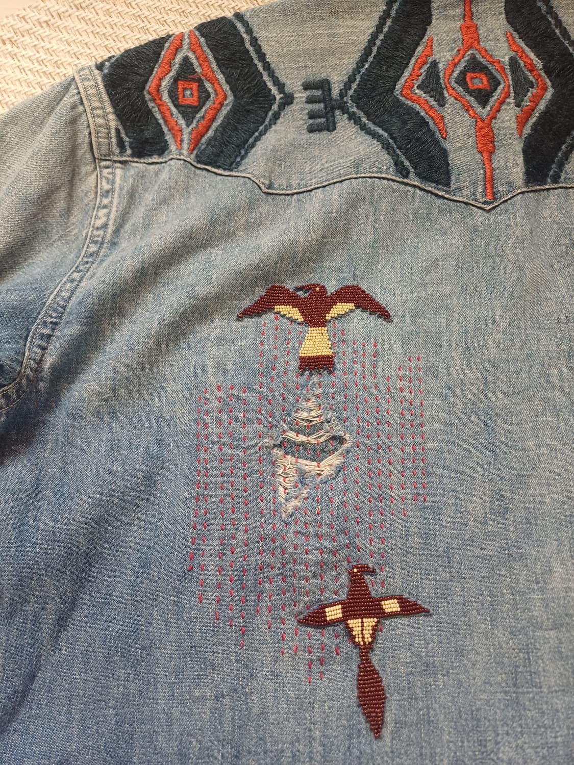 [희귀] 폴로 랄프로렌 사우스웨스턴 사시코 자수 데님 셔츠 (XS) 상품이미지5