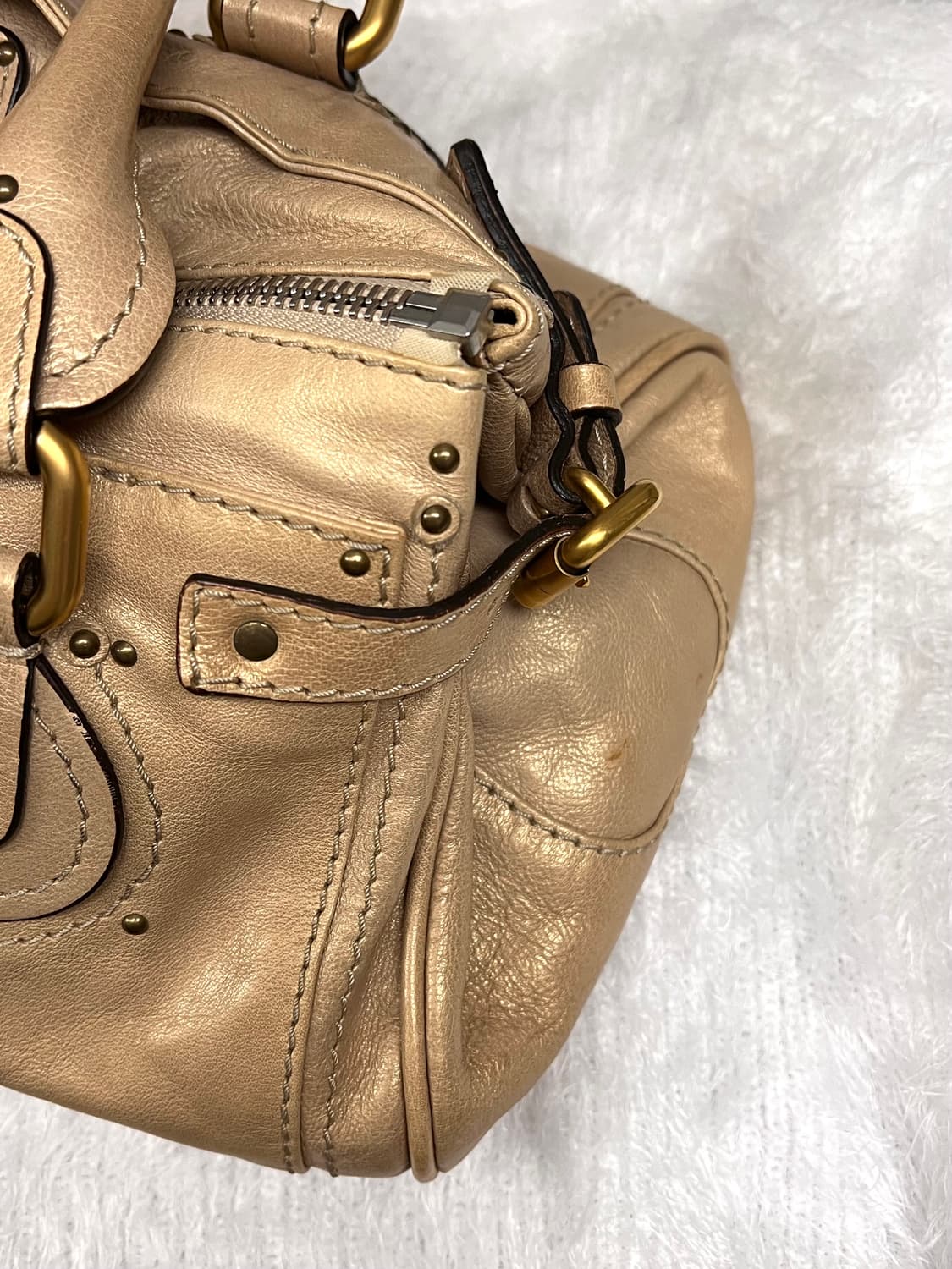 Chloe 끌로에 패딩턴 샴페인골드 레더 아카이브 자물쇠 토트백 상품이미지10