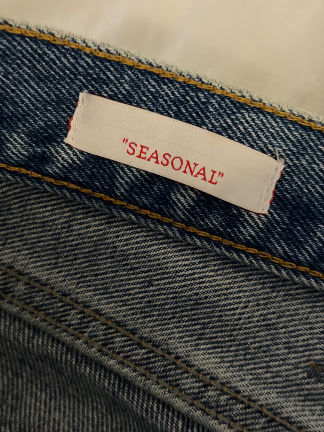 [31] 22SS 오프화이트 아웃라인 데님팬츠 청바지 연청 상품이미지4