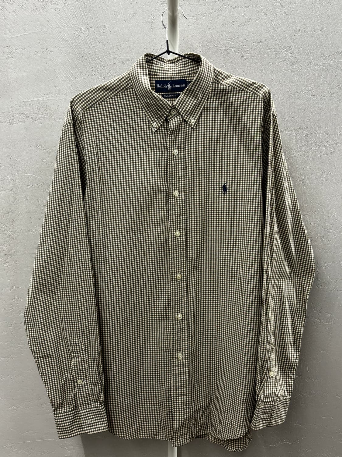 폴로 랄프로렌 깅엄 브라운 셔츠 L 상품이미지2