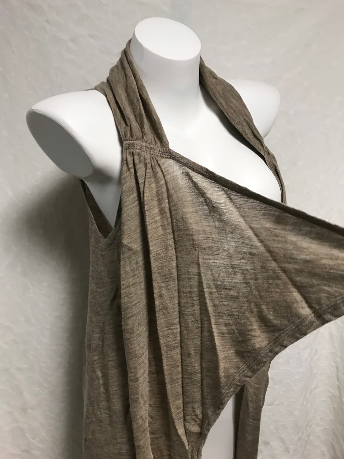 빈티지 y2k 그런지 언발 셔링 린넨 니트 롱 베스트 가디건 상품이미지2