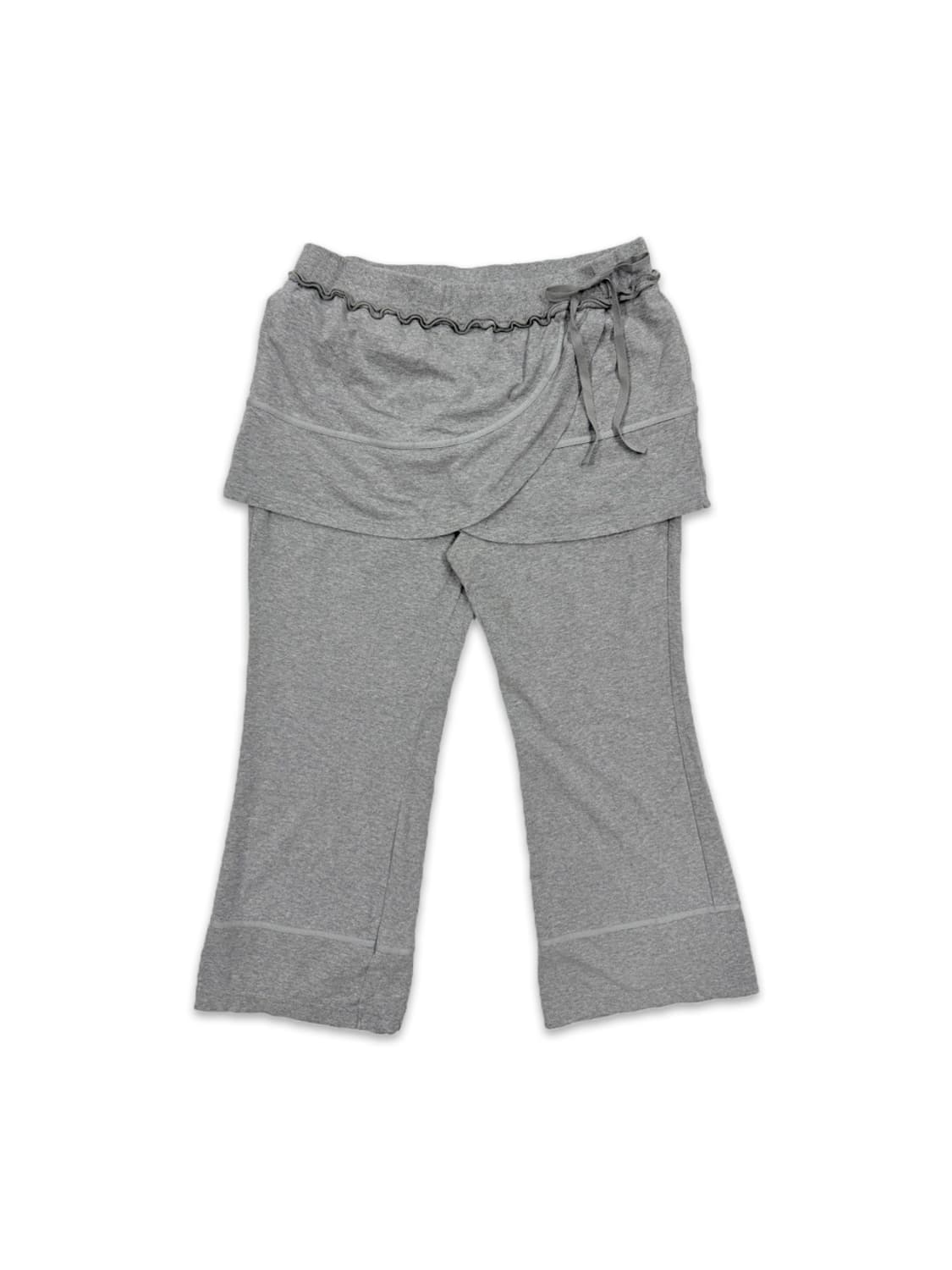 빈티지 그레이 8부 레이어드 스커트 부츠컷팬츠 상품이미지1