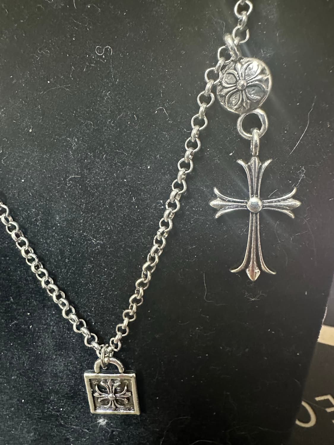 크롬스타일 크로스 실버 목걸이 남여공용 상품이미지3