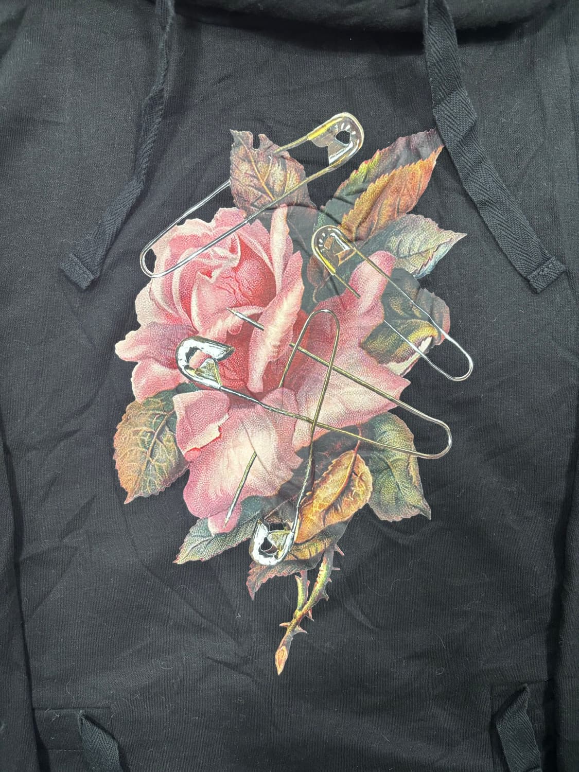 GU x Undercover꽃 프린팅 블랙 후드티 상품이미지2