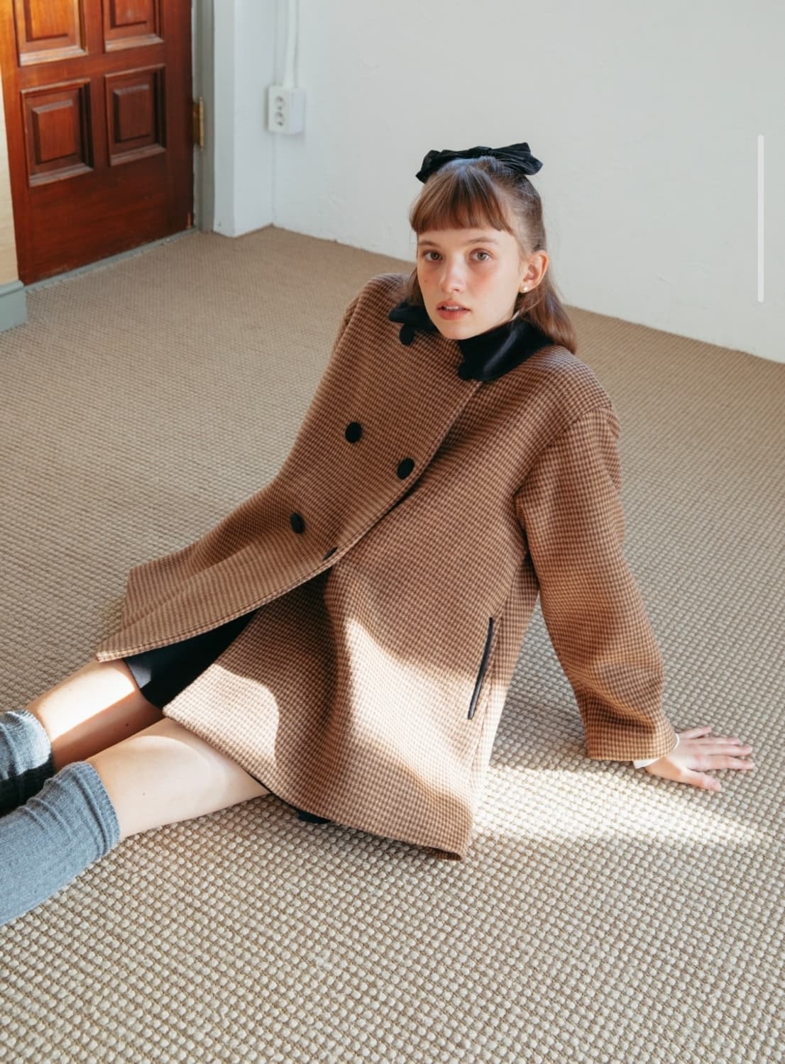 온무드 벨벳카라 울코트 상품이미지1