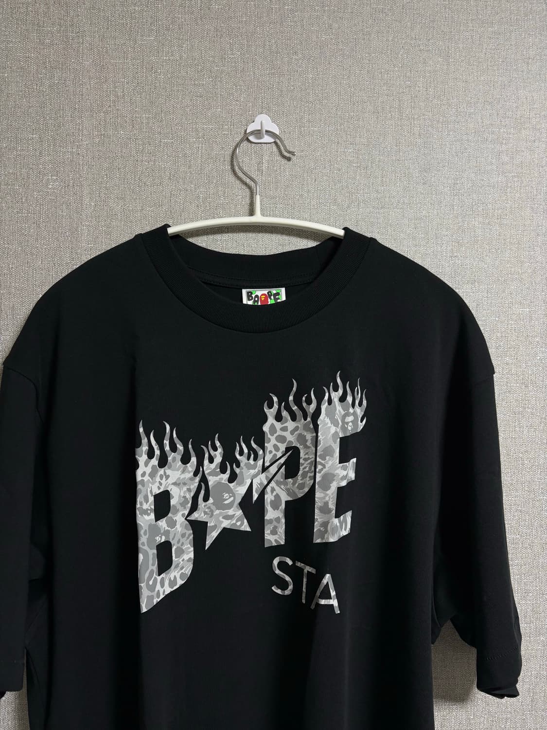 베이프 반팔 레오파드 스타 반팔티셔츠 블랙 M 상품이미지2