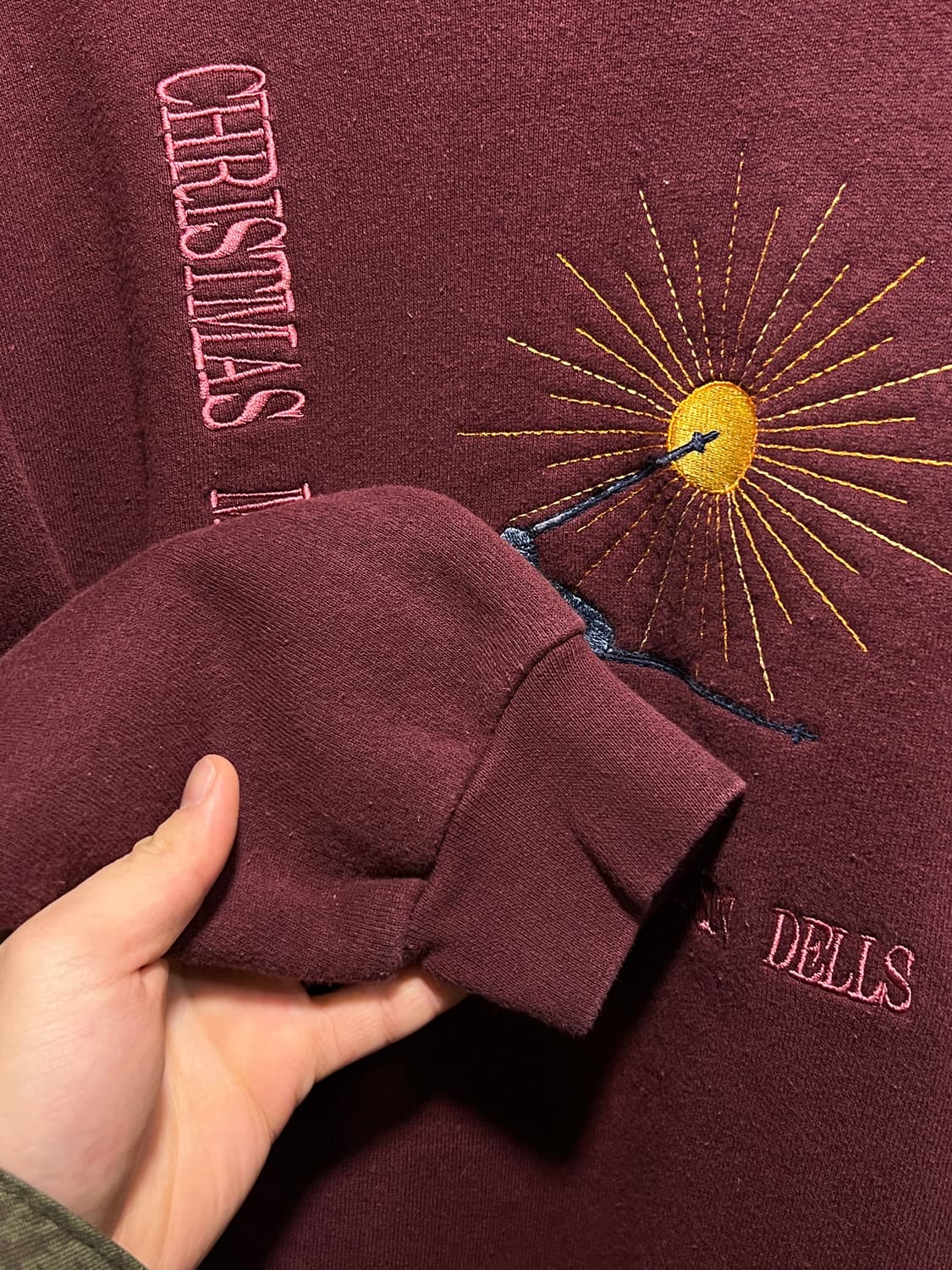 [L]90's Lee Made in USA 마운틴 스키 버건디 스웻셔츠 상품이미지4