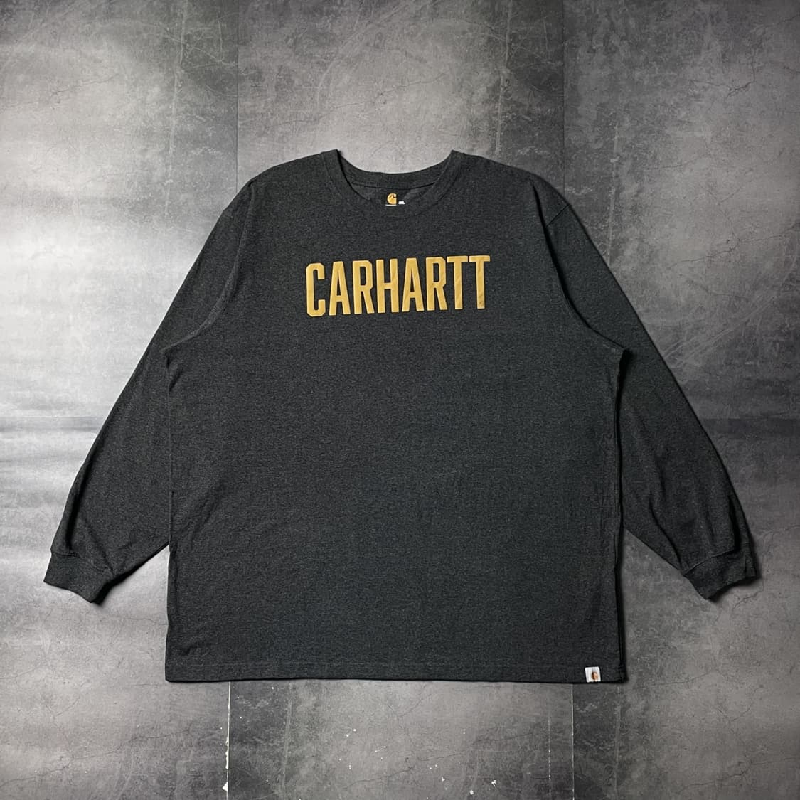 CARHARTT 칼하트 빈티지 차콜 레터링 긴팔 티셔츠 A00889 상품이미지1