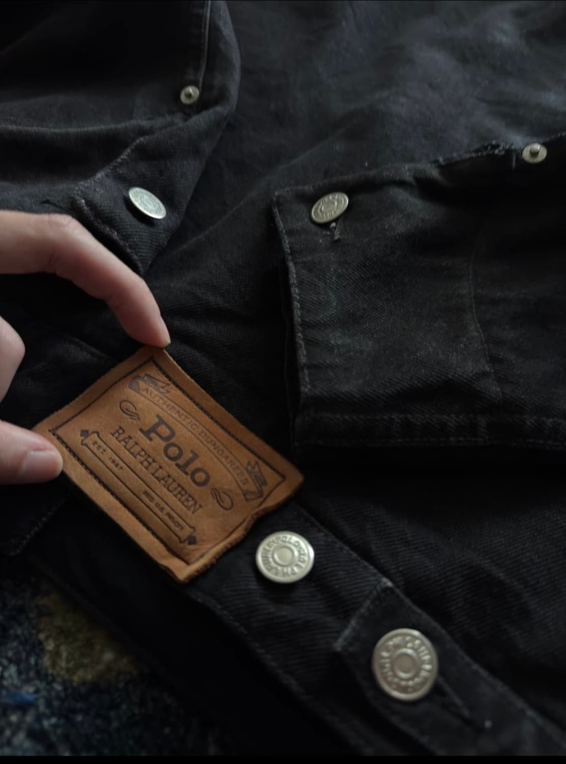 (희귀) 80s 폴로 컨트리 올블랙 리버시블 덩가리 자켓 상품이미지5
