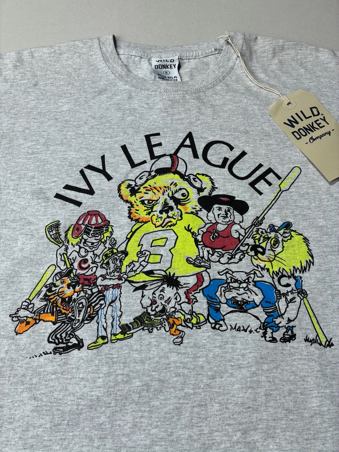 와일드동키 아이비리그 그래픽 반팔 티셔츠 그레이 M사이즈 상품이미지2