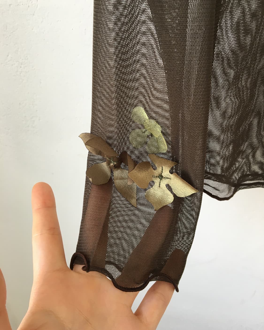 Corsage point high neck mesh sleeve 상품이미지4