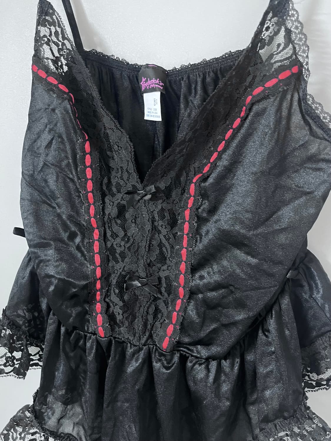 고스로리 고딕 펑크 갸루 슬립 나시 원피스 란제리 레드 레이스 공겜여주 상품이미지2