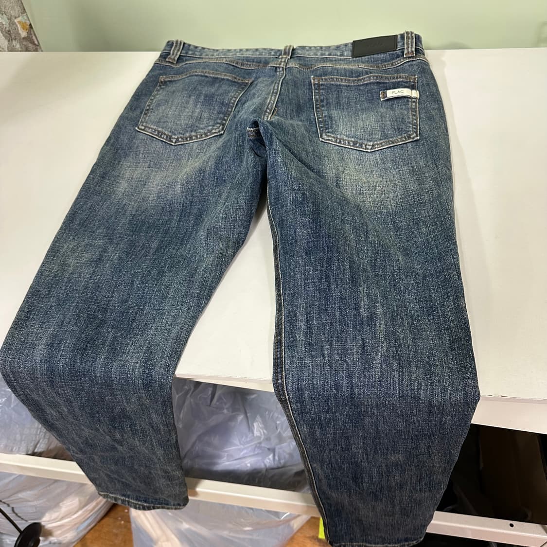 M 플랙진 슬림핏 중청워시드 커즈 청바지 상품이미지5