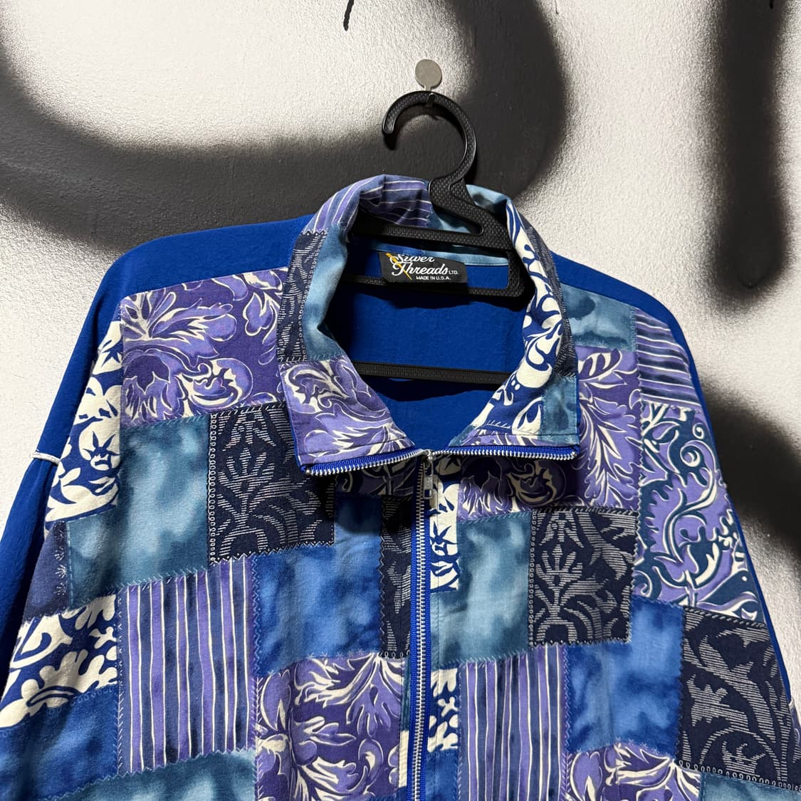 VTG 빈티지 USA 반다나 패치 에스닉 패턴 우븐 집업 자켓 상품이미지3