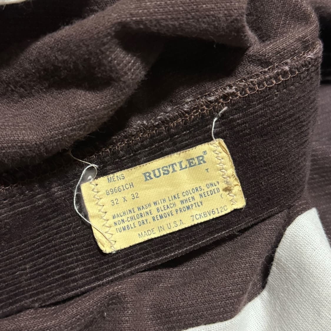 80s USA Rustler 브라운 코듀로이 팬츠 32 상품이미지7
