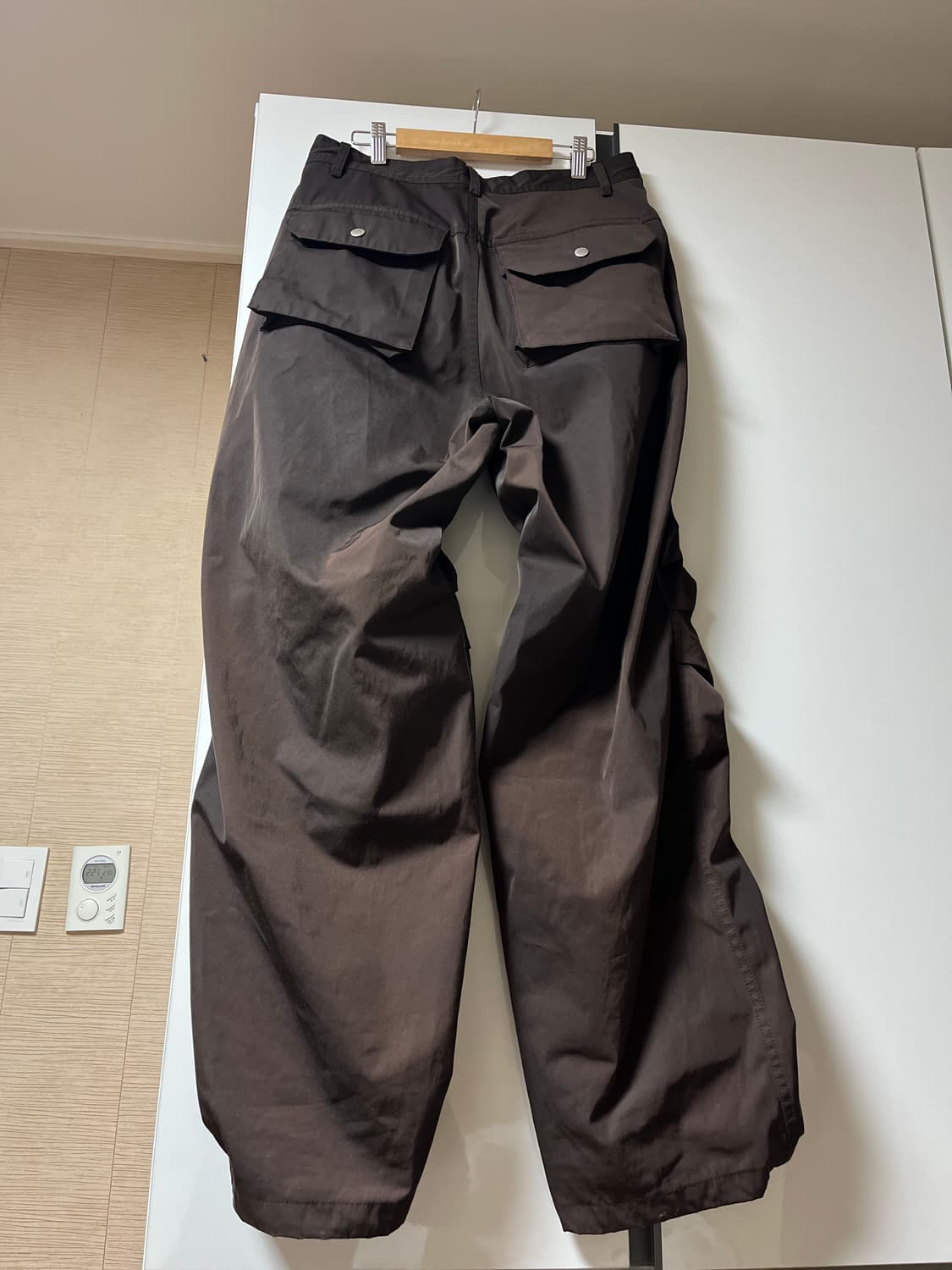 [S] 노우웨이브 나일론 유니섹스 퍼커링 팬츠 브라운 상품이미지4