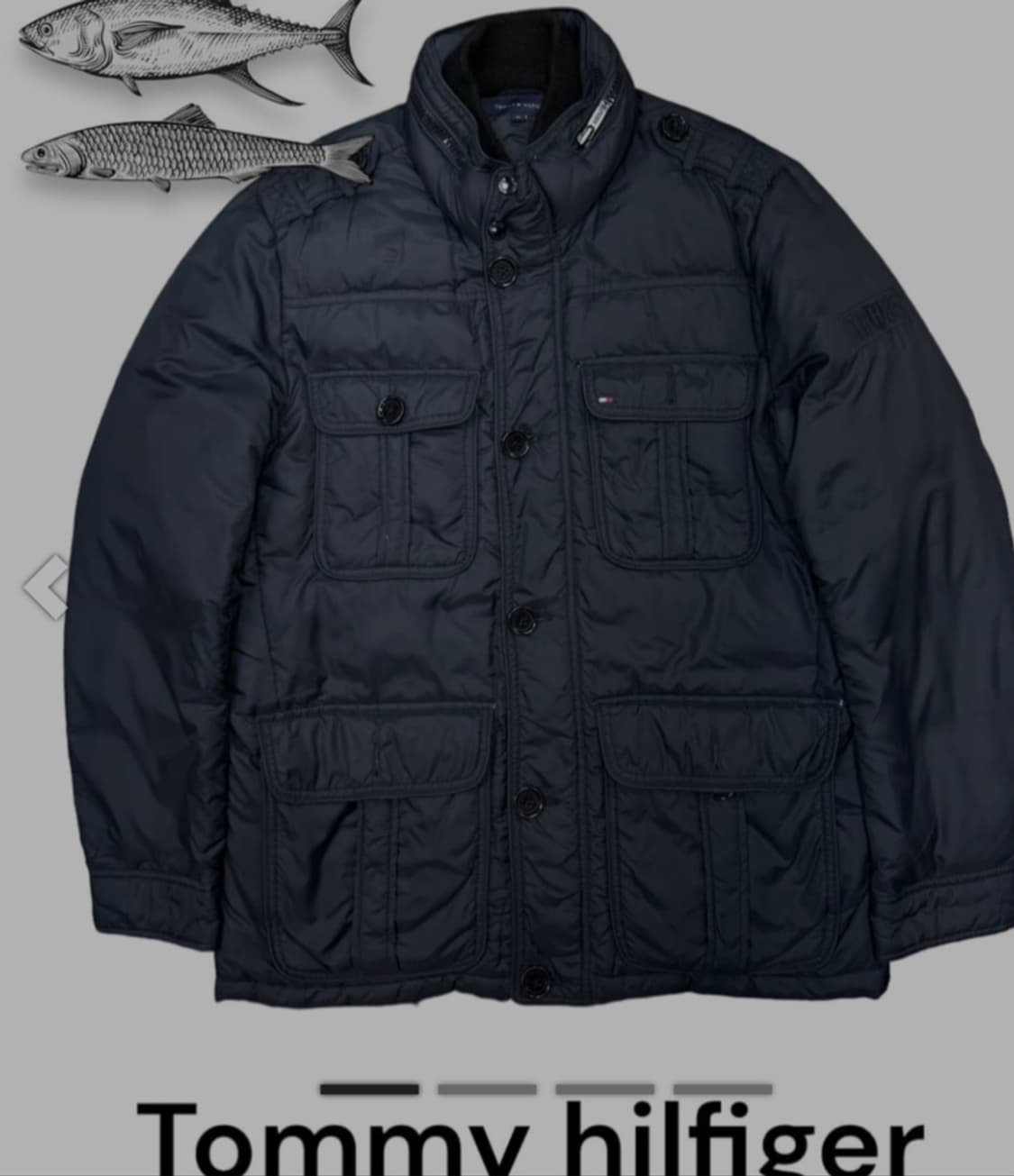 타미힐피거 네이비 남성 포켓 패딩 점퍼 100 상품이미지2