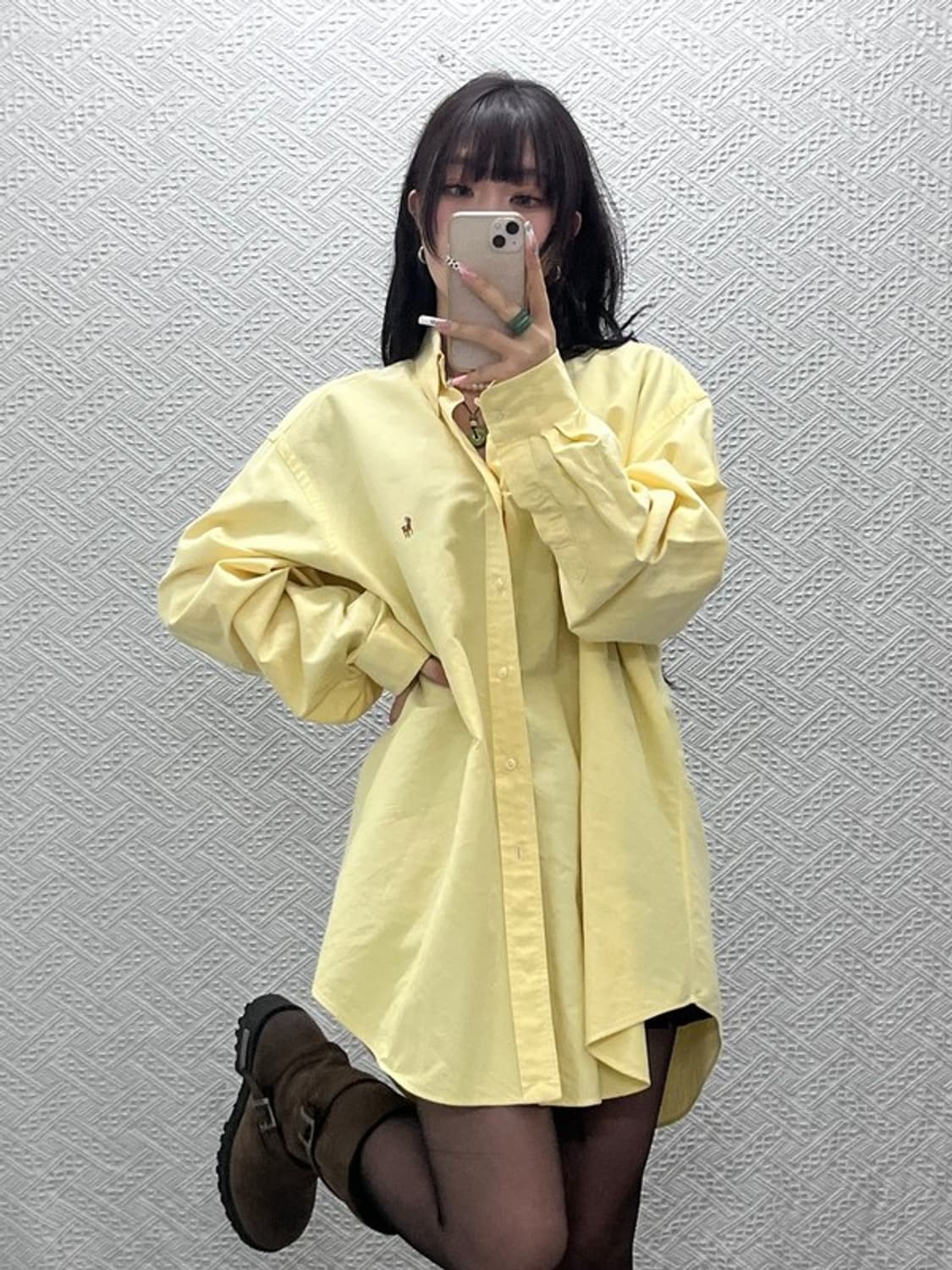 폴로 랄프로렌 빈티지 레트로 빅사이즈 연노랑 셔츠 115 C11064 상품이미지2