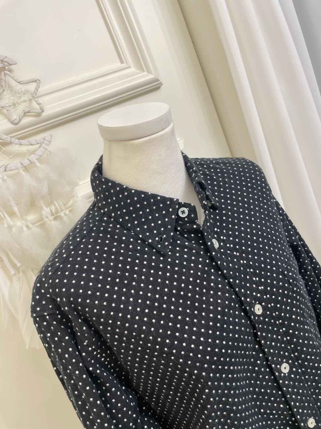 black dot wool warm shirt(size-M) 상품이미지7