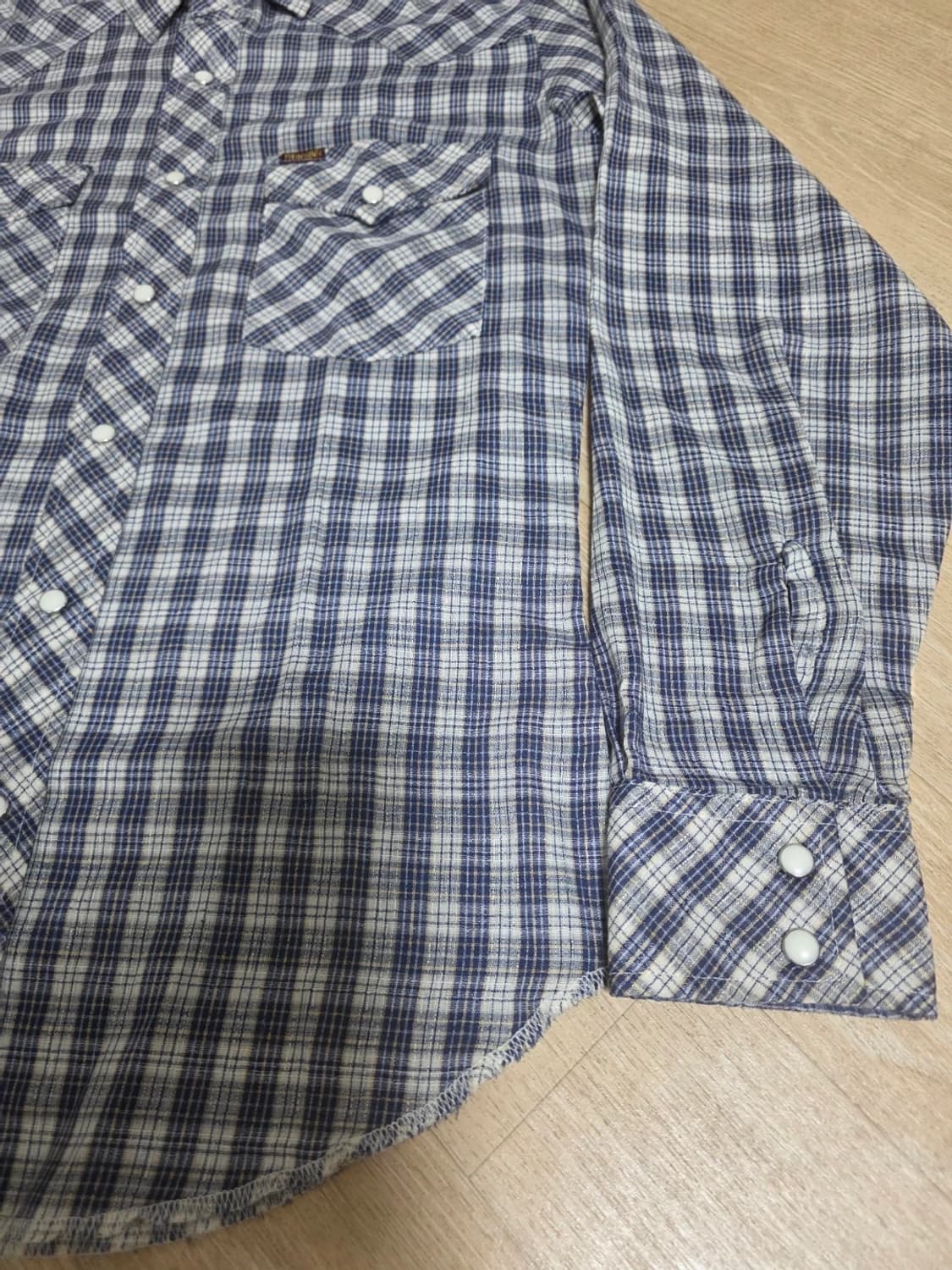 80s 빈티지 랭글러 웨스턴 체크 셔츠 S 상품이미지6