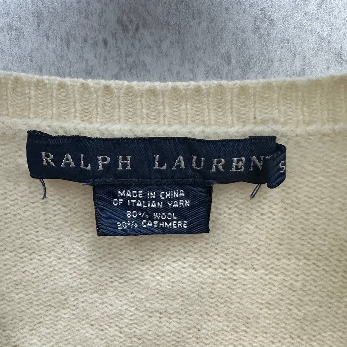 90 폴로 랄프로렌 여자 울 캐시미어 브이넥 숏 니트 상품이미지3