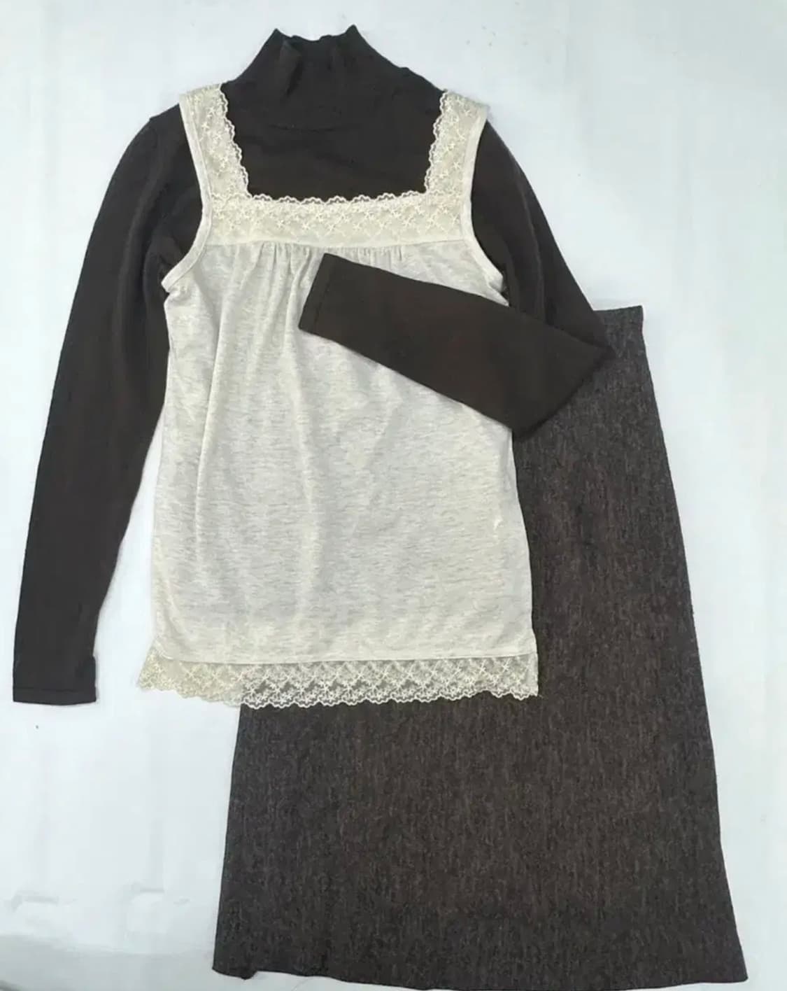 🤎사와코의 라떼갸루 코디세트 🤎레이스 러블리 페어리 일본 빈티지 상품이미지2