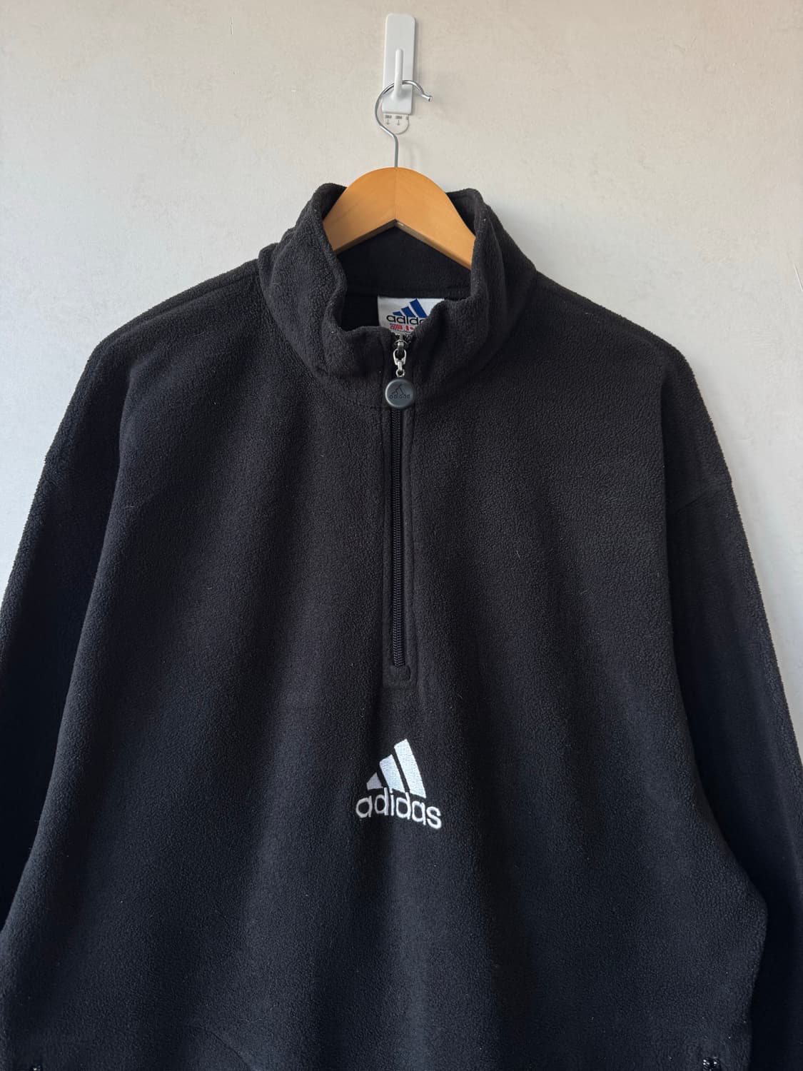 90s 아디다스 센터 로고 후리스 반집업 상품이미지3