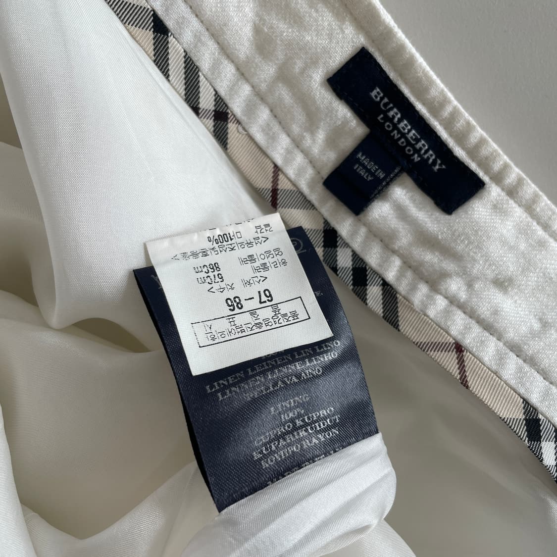 버버리 수입택 화이트 린넨 스커트 상품이미지7