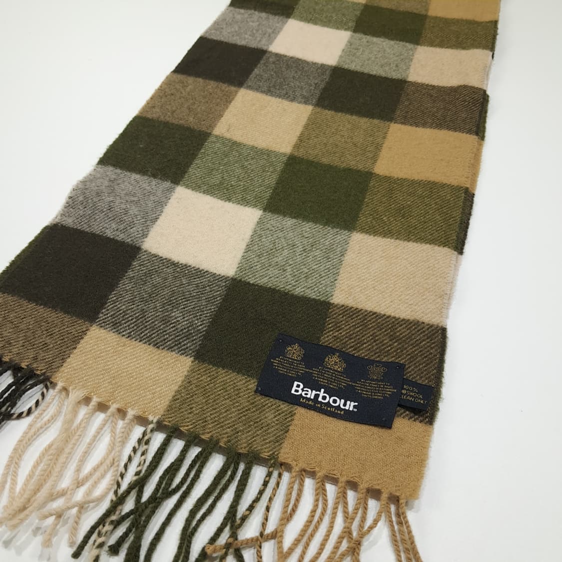 MX447 바버 스코틀랜드판 램스울 3로얄워런트 올리브 머플러 목도리 상품이미지3