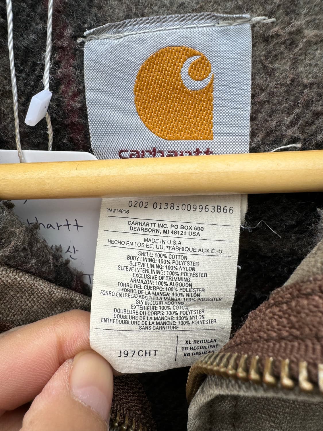 00s 칼하트 빈티지 j97 CHT 하드페이딩 디트로이트 워크 자켓 상품이미지8