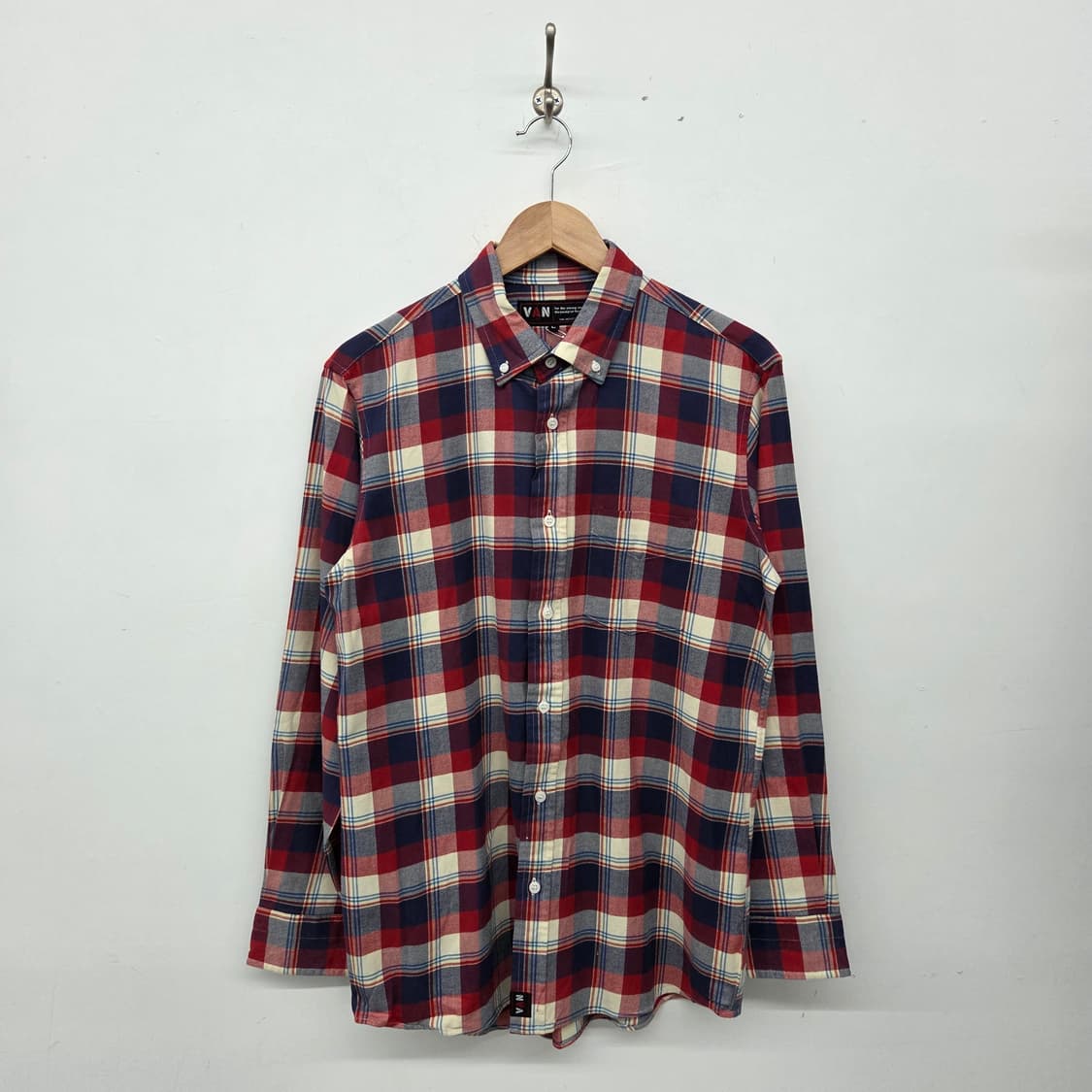 van 밴 체크셔츠 남L 상품이미지1