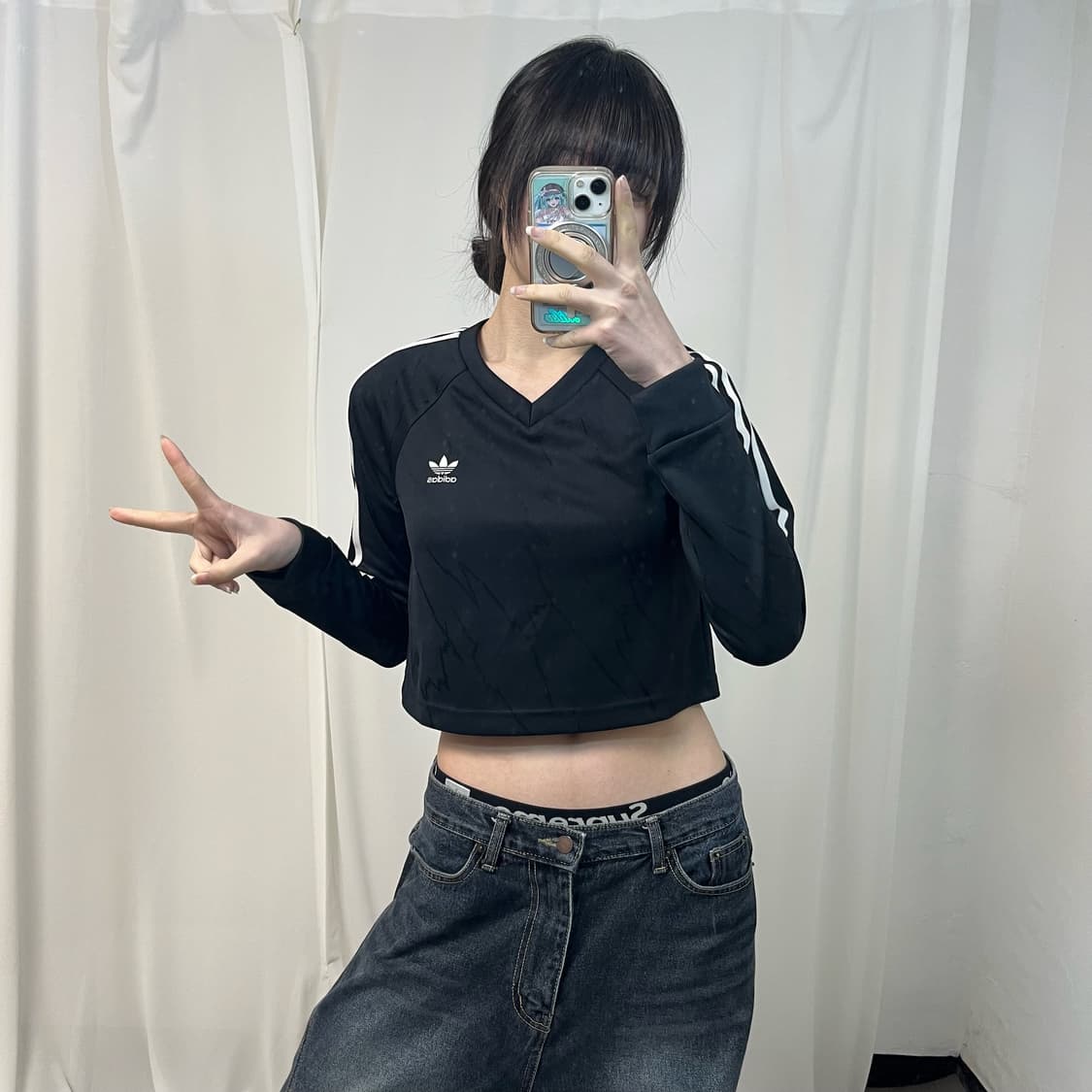 Adidas Firebird cropped jersey top 상품이미지2