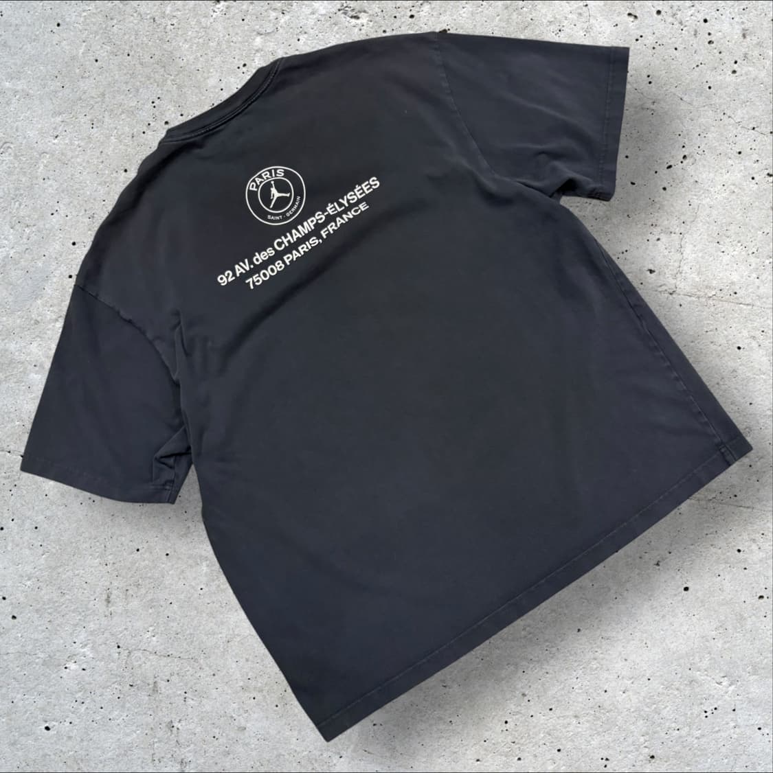 [XL] 조던 파리 생제르망 반팔 티셔츠 워싱 블랙 C273 상품이미지2