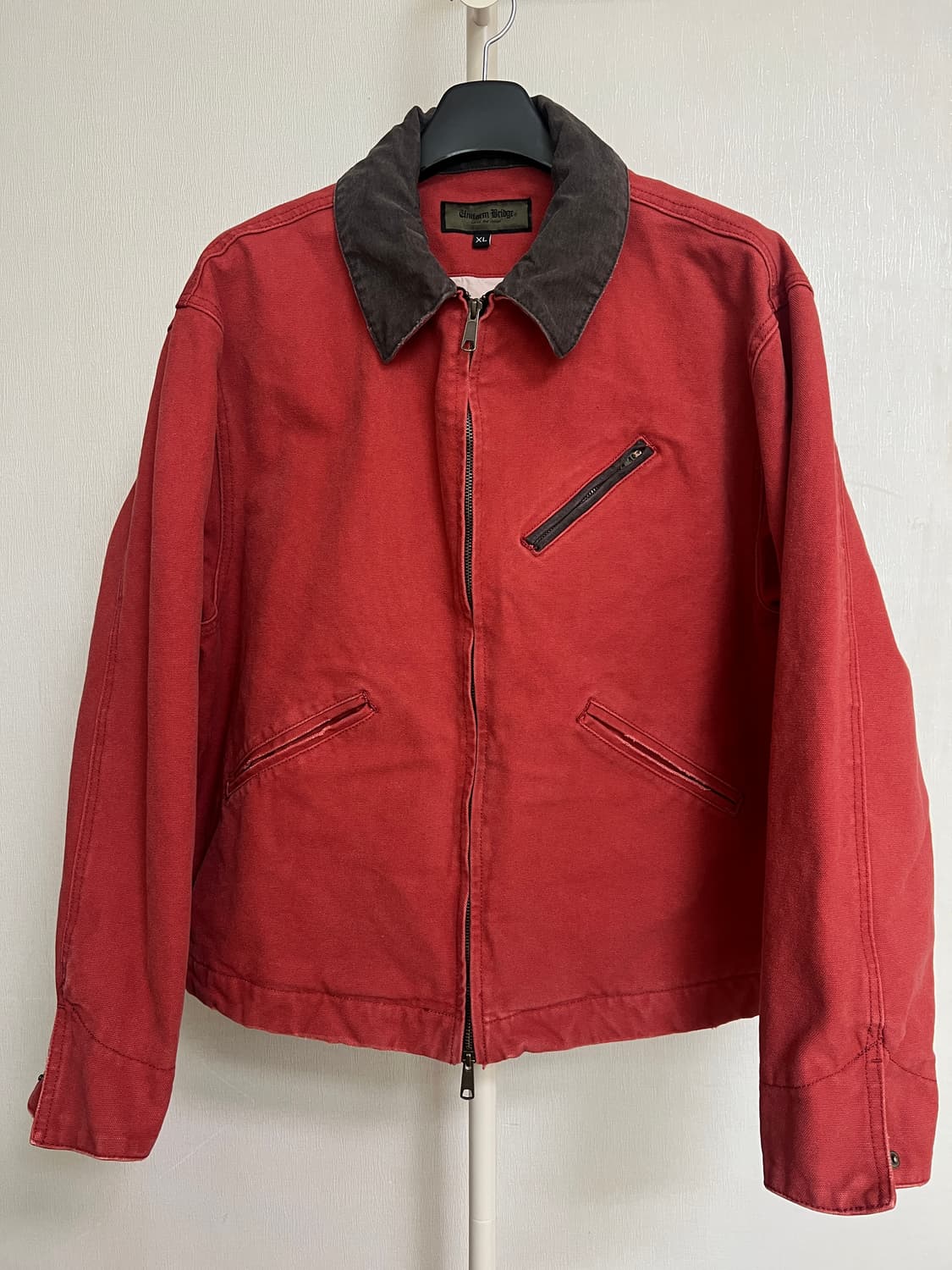 유니폼브릿지 옥스포드 워크 집업 자켓 (레드) 상품이미지1