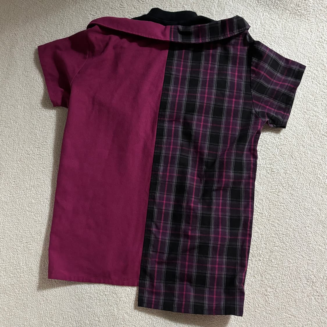 일본빈티지 ZIDDY 핑크 체크 포인트 탑 상품이미지3