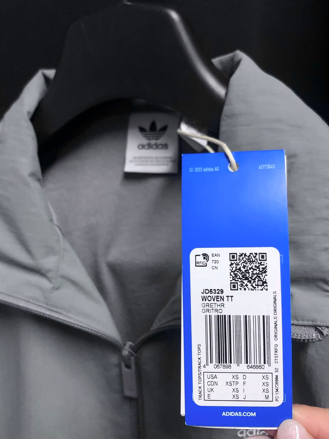 [새상품] 아디다스 우븐 트랙탑 그레이 쓰리 상품이미지4