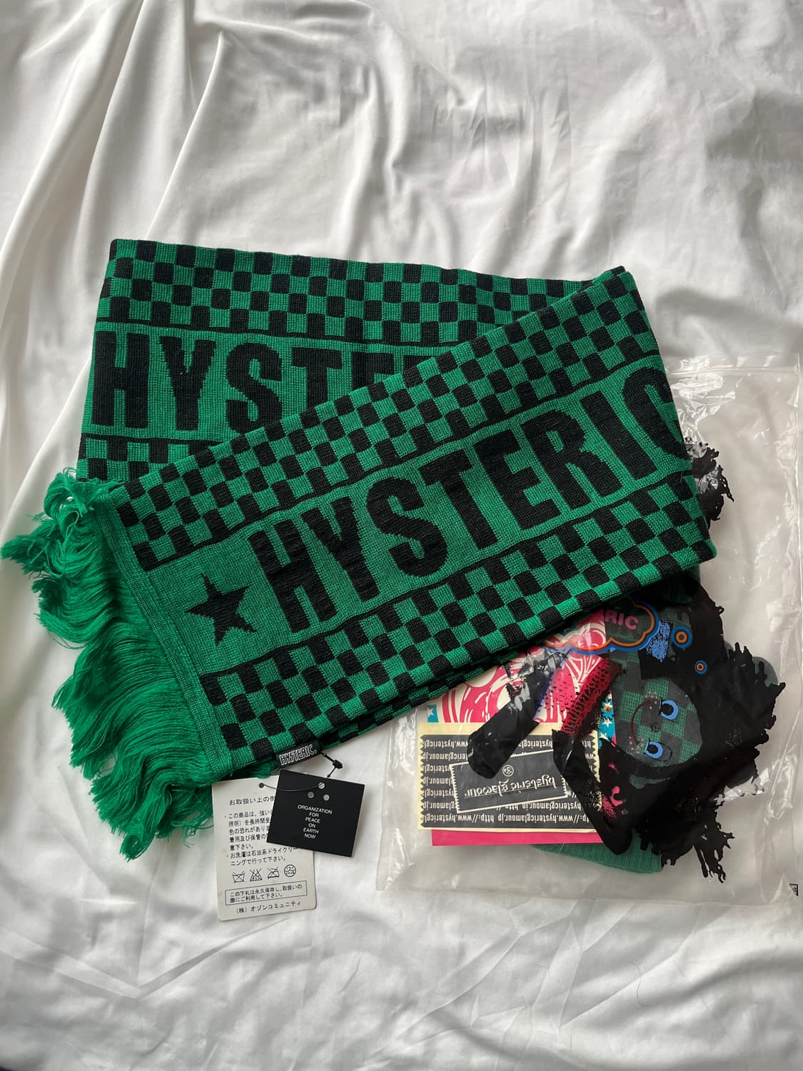 (새상품)히스테릭 글래머 아카이브 체커보드 니트 목도리 머플러 장갑 세트 상품이미지6