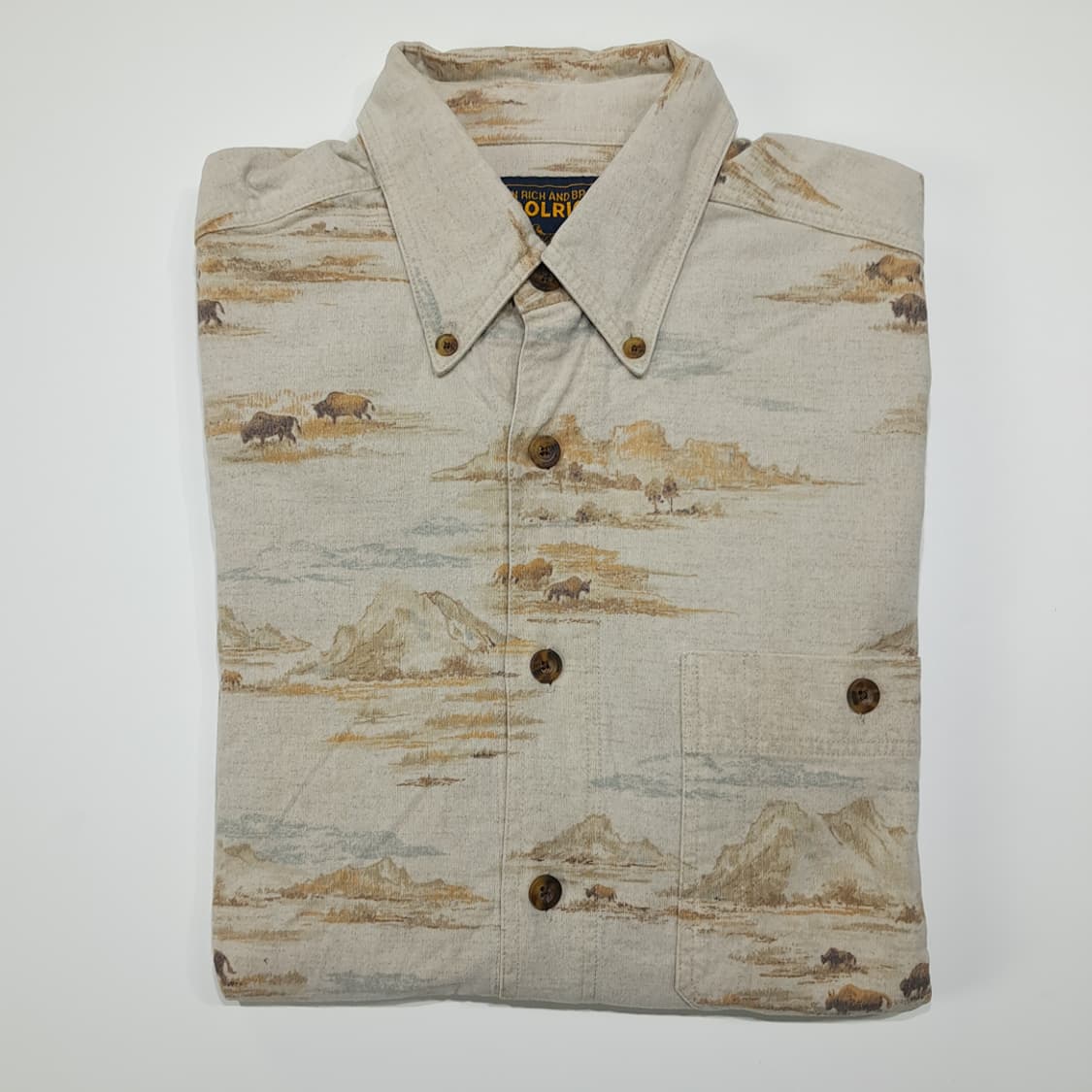 CL341 M 울리치 90s 코튼 버팔로시닉프린트 베이지 셔츠 남방 상품이미지9