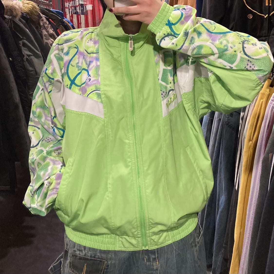 [IM]아디다스 패턴 바람막이 그린 상품이미지3