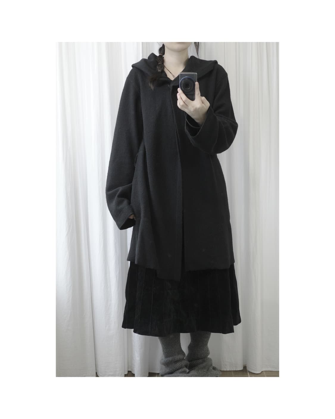 Black Velvet Fringe Skirt 상품이미지5