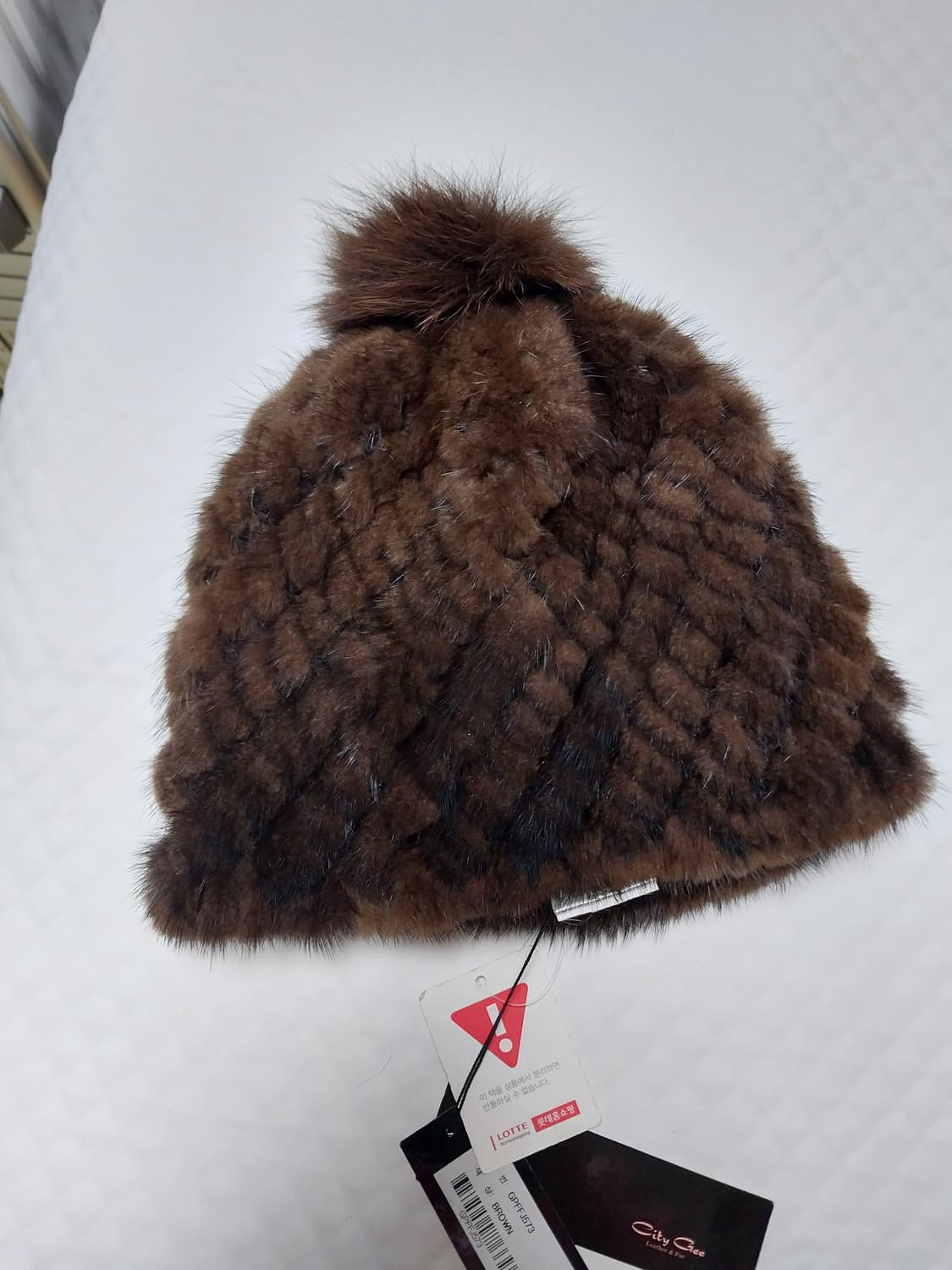 시티지 천연 밍크 모자 상품이미지1