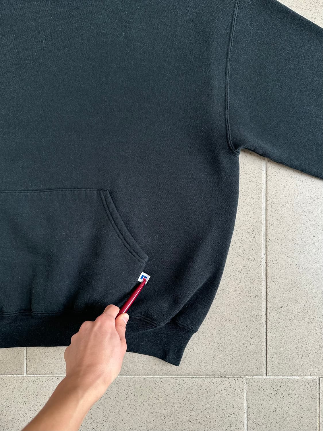 90s 빈티지 러셀 후드 블랙 XL 상품이미지3