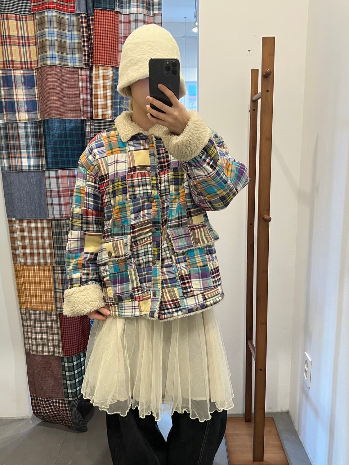 패치워크 플리스 무스탕 상품이미지2