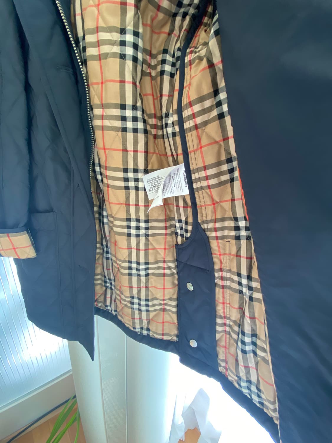 버버리 퀼팅 후드코트 네이비 상품이미지5